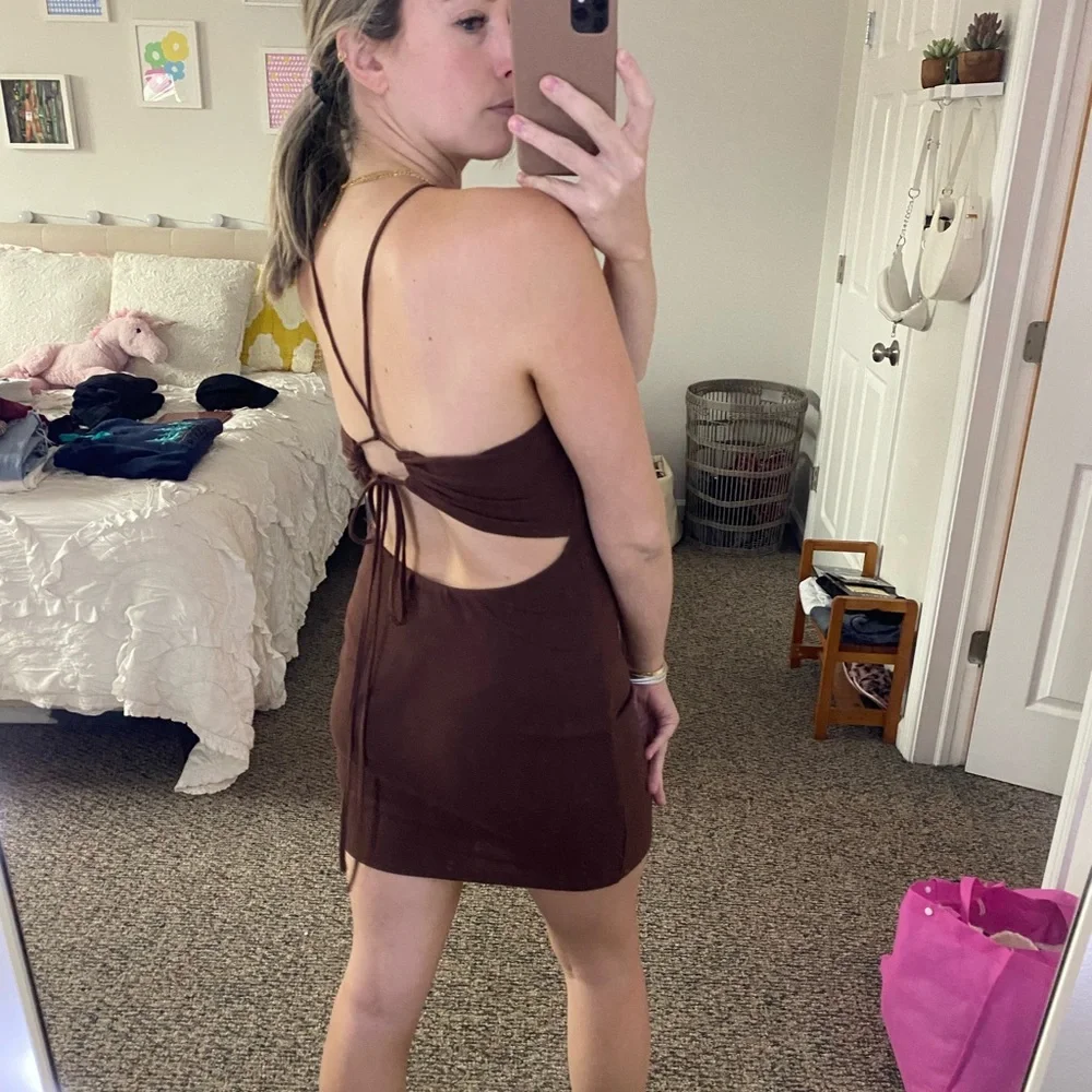 NWOT Brown Bodycon Dress - Picture 3 of 5